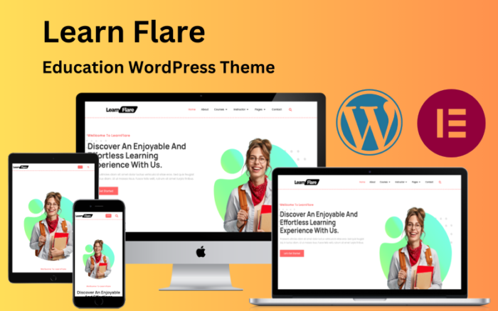 Pelajari Flare - Tema WordPress Elementor Pendidikan & Pengajaran Online