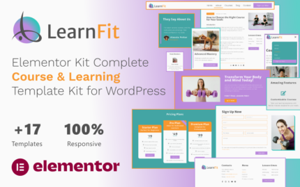 LearnFit - Kit Elementor Kit Kursus Komprehensif & Template Pembelajaran untuk WordPress