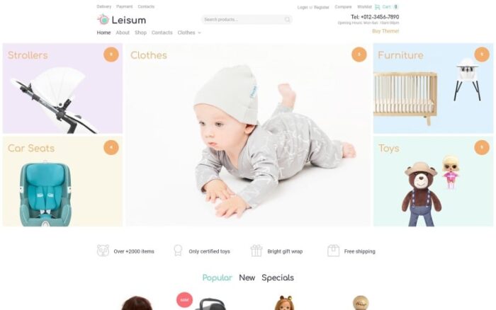 Leisum - Tema WooCommerce ECommerce Minimal Elementor Toko Anak-anak