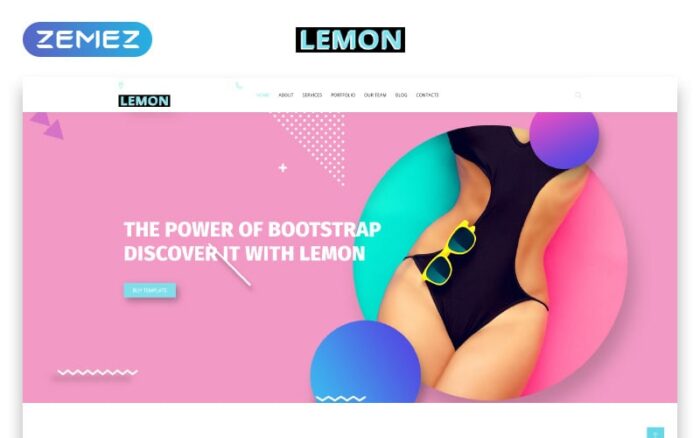 Lemon - Template Situs Web HTML Responsif Perusahaan Desain