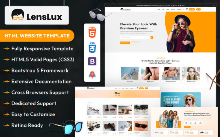 Templat Situs Web HTML LensLux