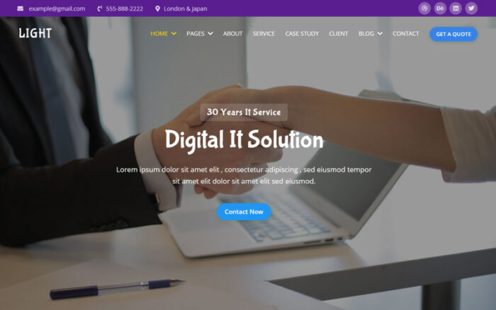 Light - Template Situs Web Layanan Bisnis Solusi TI Serbaguna