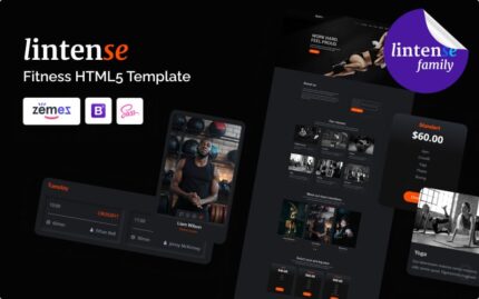 Lintense - Fitness Center HTML5 Landing Page Template