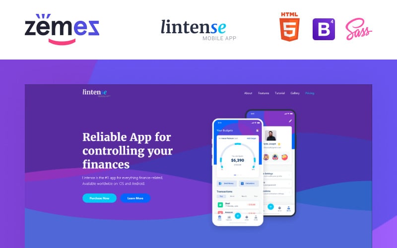 Aplikasi Seluler Lintense - Template Halaman Arahan HTML Kreatif Perangkat Lunak