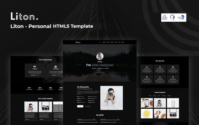 Liton – Template Situs Web Responsif Pribadi & CV