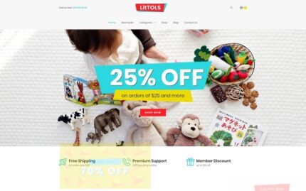 LitTOLS - Tema Elementor WooCommerce Toko Mainan & Game