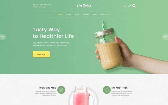 LiveDrink - Template Situs Web Toko Smoothie