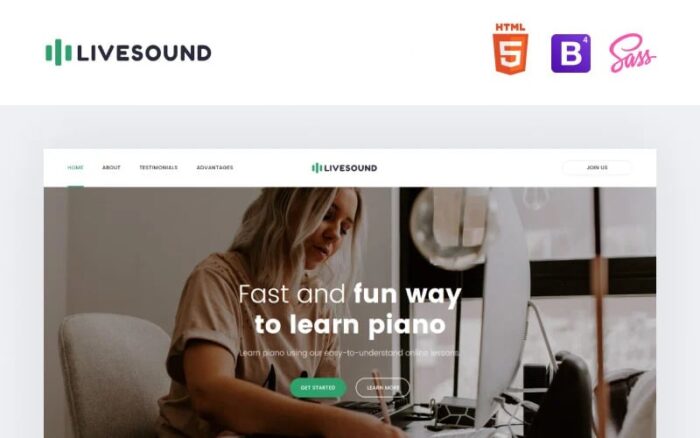 Livesound - Template Halaman Arahan Sekolah Musik