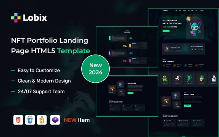 Lobix – NFT Portfolio and Landing Page HTML5 Template