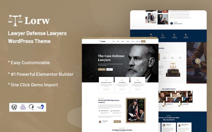 Lorw - Tema WordPress Pengacara Pembela dan Hukum