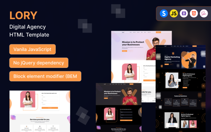 Lory - Digital Agency HTML Template