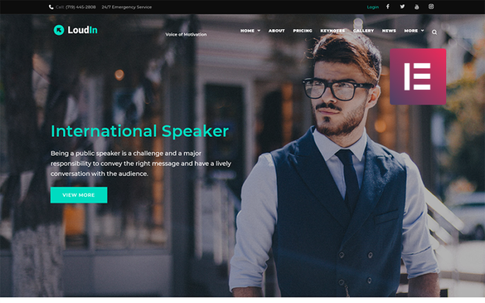 Loudin - Public Speaking WordPress Elementor Theme