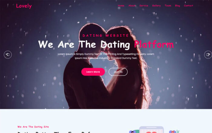 Template Halaman Arahan HTML5 Kencan & Cinta yang Menyenangkan