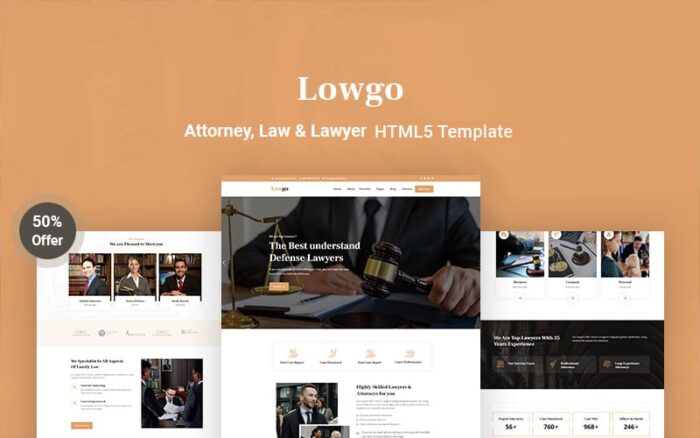 Lowgo – Template Situs Web Responsif untuk Pengacara, Hukum & Pengacara