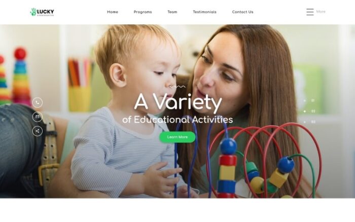 Lucky - Kindergarten Clean HTML Landing Page Template