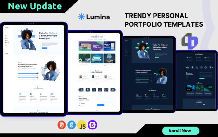 Lumina - HTML Template for Developer, Designer, Freelancer or Any Professions.