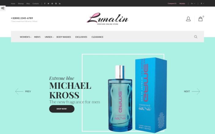 Tema PrestaShop Toko Parfum & Cologne Lunalin