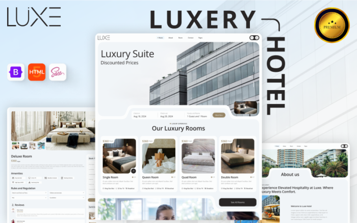 LUXE - Template Situs Web HTML Bootstrap Pemesanan Hotel Mewah Premium