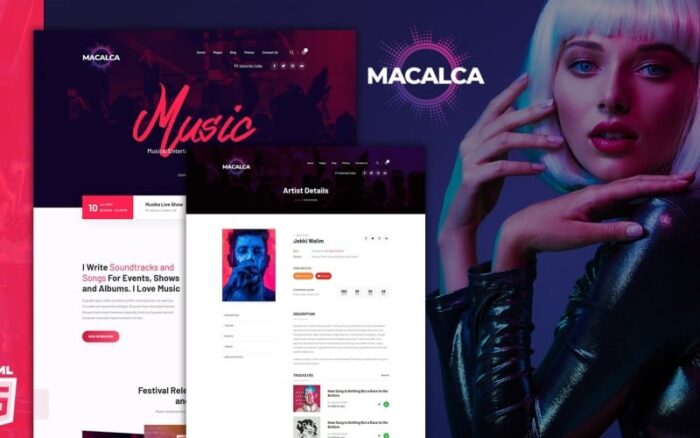 Penggemar Musik Macalca HMTL5Templat Situs Web