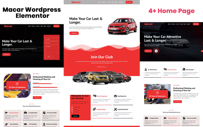 Tema WordPress Cuci dan Perbaikan Mobil Macar