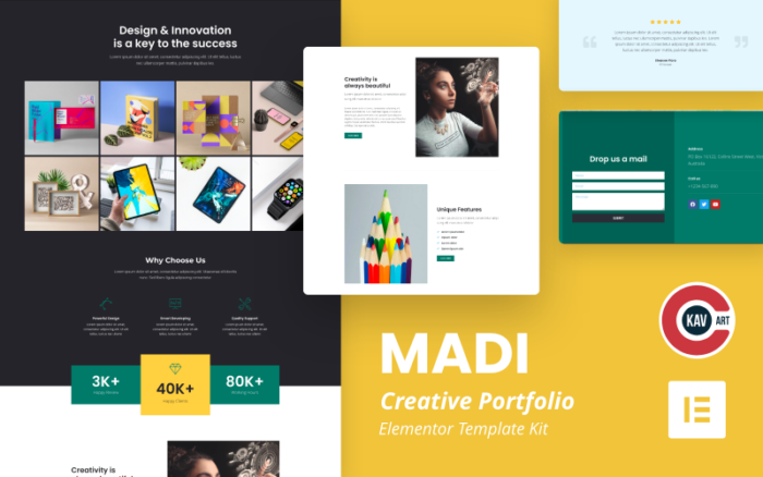 Madi - Kit Portofolio Kreatif Elementor