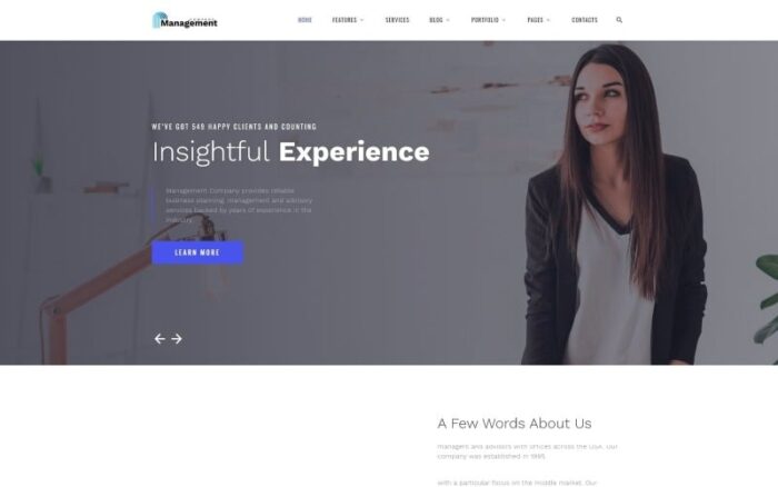 Perusahaan Manajemen - Template Situs Web Perusahaan Konsultasi Bisnis yang Elegan