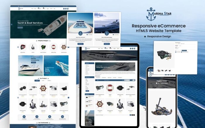 MarinaStar Web - Tingkatkan Toko Kelautan Anda dengan Template HTML kami