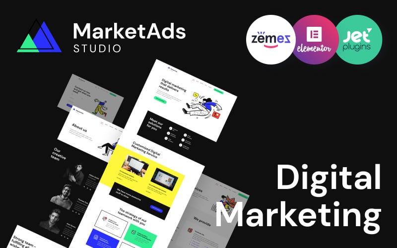 MarketAds - Salah Satu Tema WordPress Template Pemasaran Digital Modern