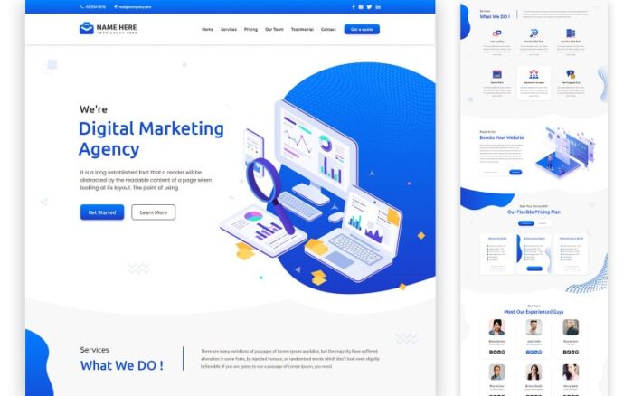 Marketing Agency One Page HTML5 Template