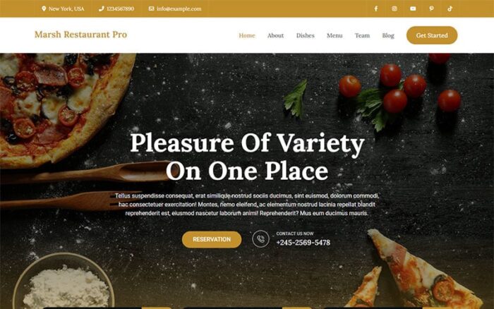 Marsh Restaurant Pro - Tema WordPress Restoran berbasis Elementor