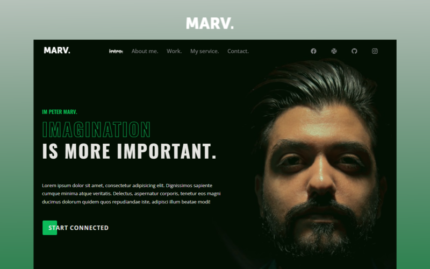 Marv - Multipurpose Personal One Page Bootstrap Template