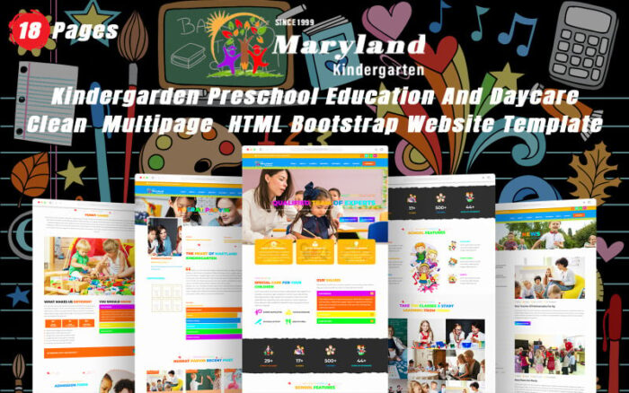 Templat Situs Web HTML Bootstrap Multihalaman untuk Pendidikan Prasekolah dan Penitipan Anak di Maryland