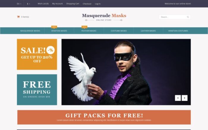 Tema Magento Topeng Masquerade