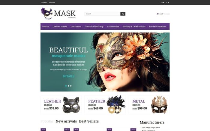 Tema PrestaShop Topeng Masquerade