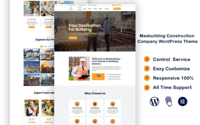 Tema WordPress Perusahaan Konstruksi Maxbuilding