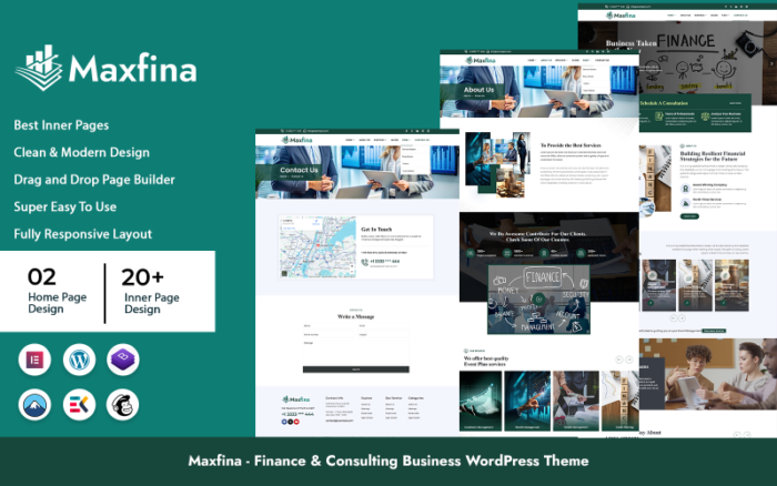 Maxfina - Tema WordPress Bisnis Keuangan & Konsultasi