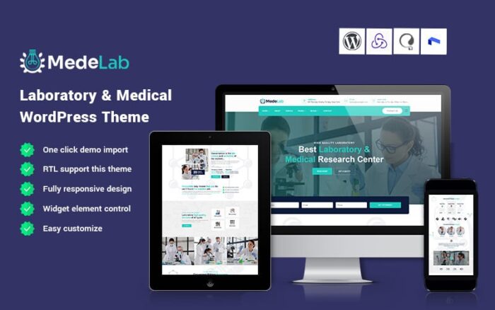 Tema WordPress Medelab - Laboratorium & Pusat Penelitian Medis