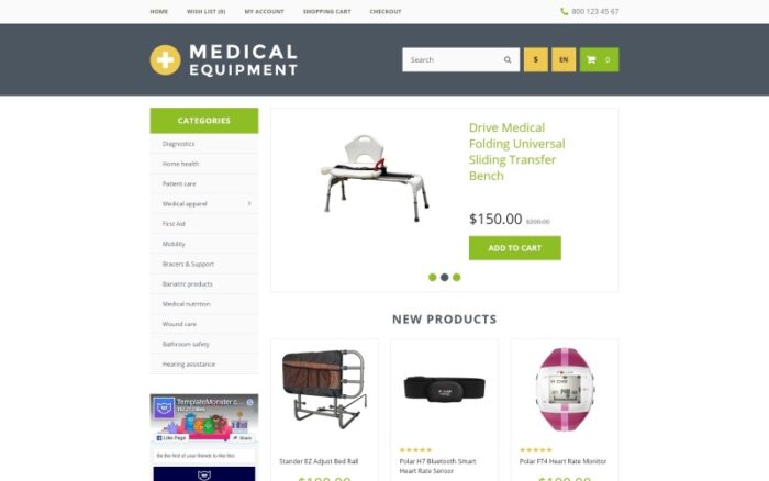 Template OpenCart Peralatan Medis