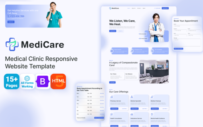 Medicare - Template HTML Situs Web Rumah Sakit, Diagnostik, Klinik, Layanan Kesehatan, dan Laboratorium Medis