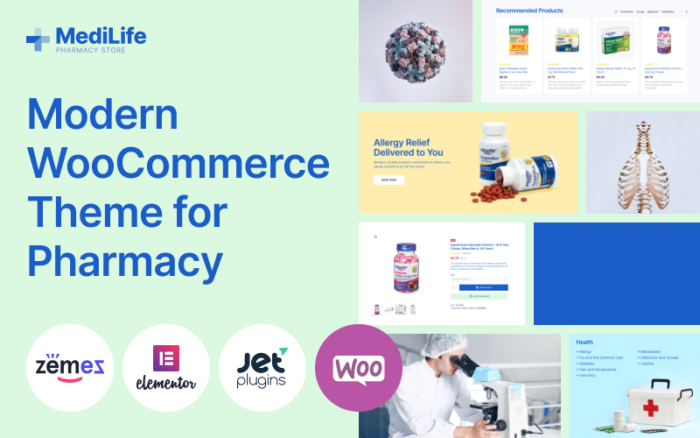 MediLife - Tema Elementor WooCommerce Apotek Bersih