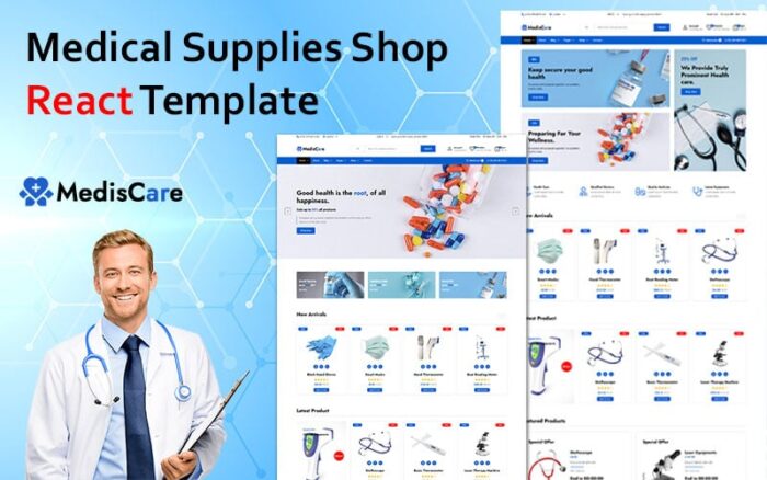 Mediscare - Template Situs Web React Toko Perlengkapan Medis