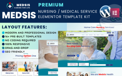 Medsis - Nursing, Medical & Healthcare Services Elementor Template Kit