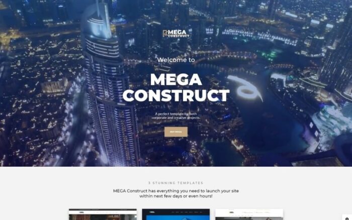 Mega Construct - Template Situs Web HTML5 Multihalaman untuk Perusahaan Konstruksi