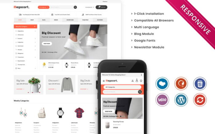 Megacart - The Multipurpose Woocommerce Responsive Store