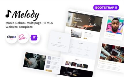 Melody - Template Situs Web HTML5 Bootstrap Multihalaman Sekolah Musik