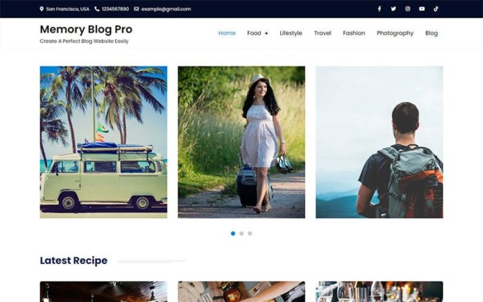 Memory Blog Pro - Tema WordPress Blog Bersih dan Modern