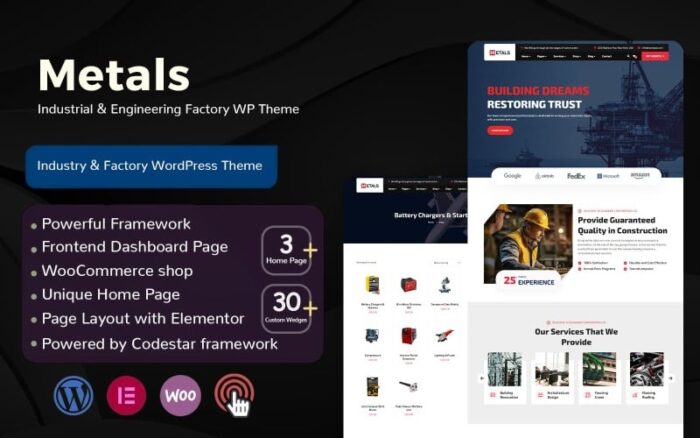 Metals - Industry & Factory WordPress Theme