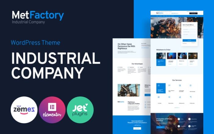 MetFactory - Tema WordPress Perusahaan Industri