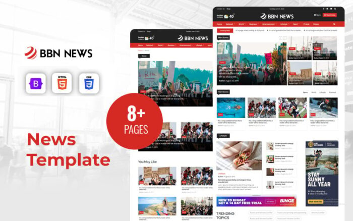 MH News - Template Situs Web HTML5 Portal Berita