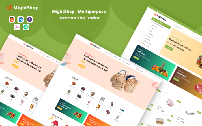 MightShop - Template Situs Web HTML eCommerce